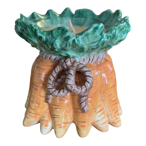 Fitz & Floyd Classics Candle Carrot Vegetable Poured Wax Ceramic 3 1/2 inches - Picture 6 of 7